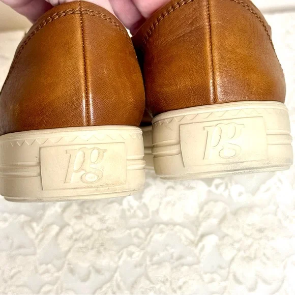 PAUL GREEN Hadley Sneakers Cognac Brown Washed Leather Platform UK 7.5 | US 10 - Picture 8 of 14